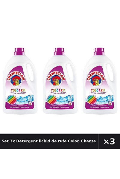 Chanteclair Set 3x Detergent lichid de rufe Color, Chanteclair, 1575ml, 35 sp...