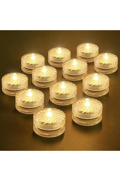 NALACAL 12 قطعة من مصابيح LED الغاطسة - أضواء LED دافئة بيضاء مقاومة للماء تع...