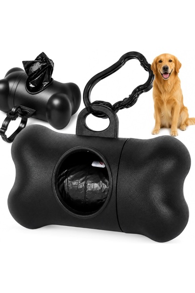 VERK Keychain dispenser with 15 dog poop bags, bone shape