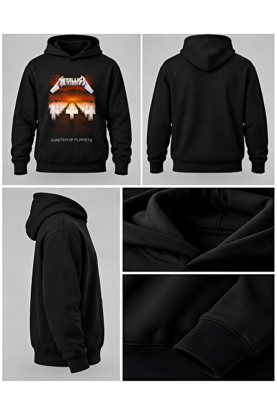 BUTSHIRT ‘METALLICA – Master Of Puppets‘ Baskılı Unisex Kapüşonlu DAR Kesim Sweatshirt