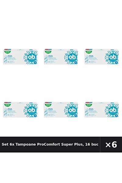 obbos Set 6x Tampoane ProComfort Super Plus, 16 bucati, OB