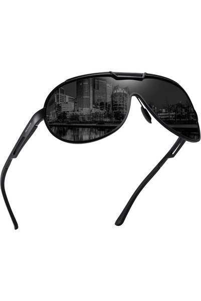 GENERAL PANNER Oversized Retro Aviator Sunglasses for Men Al-Mg Metal Frame U...