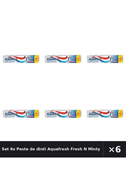 Aquafresh Set 6x Pasta de dinti Fresh N Minty, 125ml