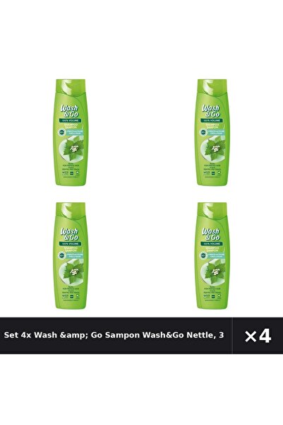 WASH&GO Set 4x Wash &amp;   Go Sampon Nettle, 360ml