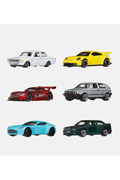 HOT WHEELS SILVER SERIES - 6'LI EURO STYLE SETİ - BMW M3 / PORSCHE 911 GT3 / ...