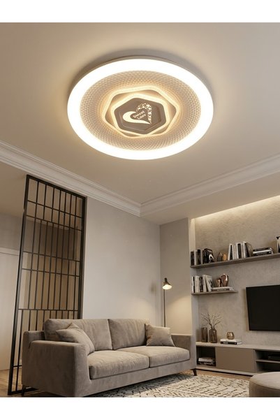 icon line LED Avize Modern Yuvarlak Tavan Lambası Sweet Love Dekoratif Salon ...