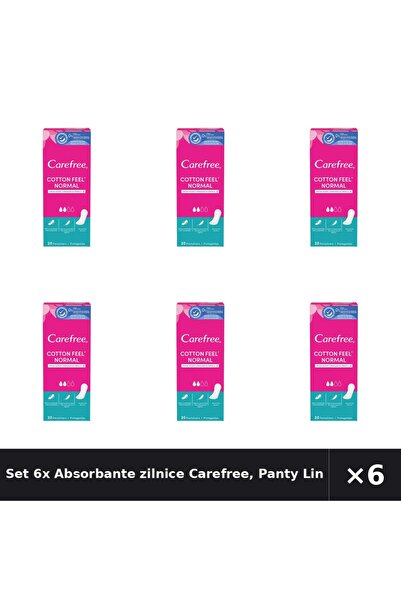 Carefree Set 6x Absorbante zilnice Carefree, Protej-slipuri Cotton Fresh, 20 ...