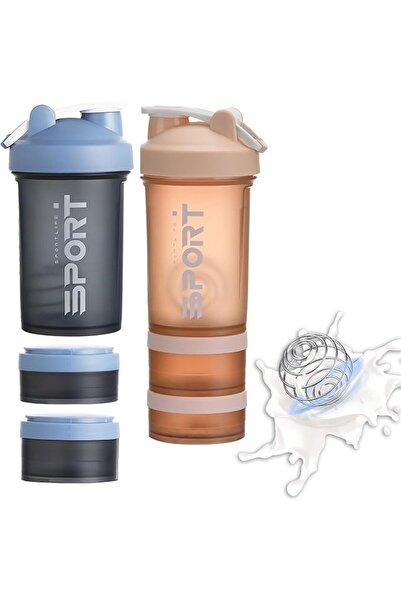 EYSOO Protein Shaker Bottle 2 Pack 500ml / 17oz Shaker Bottle for Protein Mix...