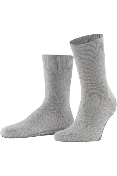 FALKE Cosyshoe Men's Slippers with Rubber Sole in Non-Slip Felt Excellent Gri...