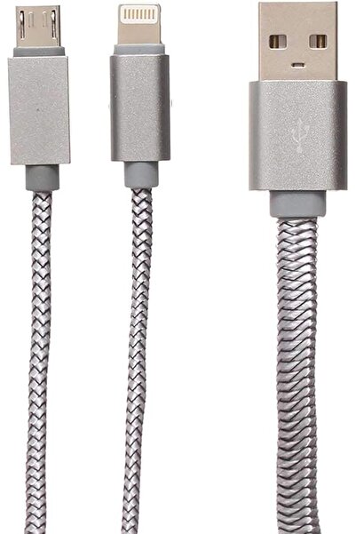 LDNIO LC86 2 in 1 USB Cable, Silver