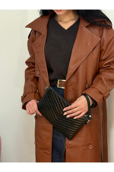 lalettobags Women's Patent Leather Black Embossed Portfolio & Clutch Bag