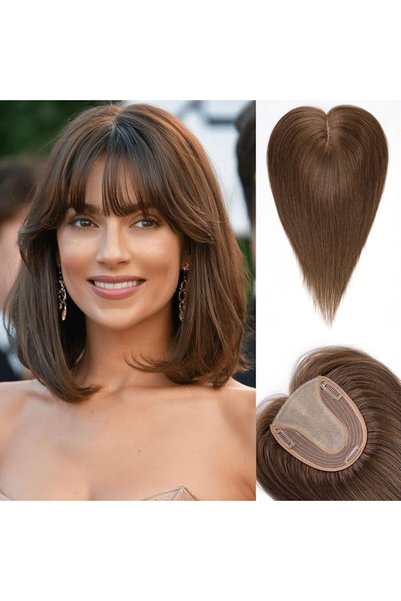 haircube Ash Blonde Wig with Bangs Long Ombre Brown to Blonde Curly Wigs for ...