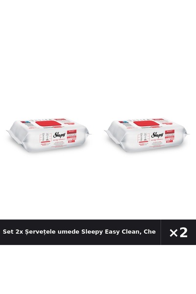 Sleepy Set 2x Șervețele umede Easy Clean, Cherry Blossom, multisuprafețe, 100...