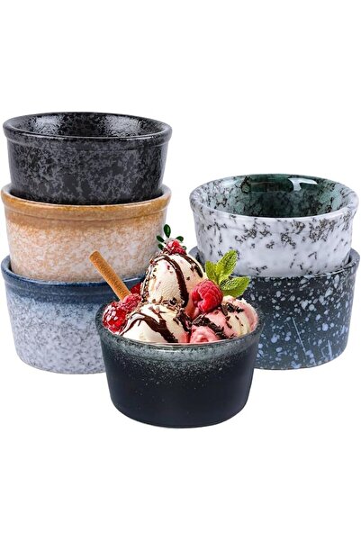 AZONEE 6Pcs 5oz Ceramic Ramekin Set for Creme Brulee, Custard, Souffle, Lava ...
