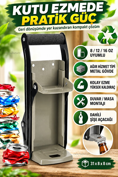 nelerbulurum Метална трошачка за кенчета и пластмасови бутилки 30 см – Преса ...