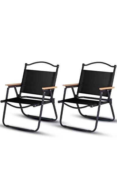 Royal Home Folding camping and hiking chair, 2 pieces, black