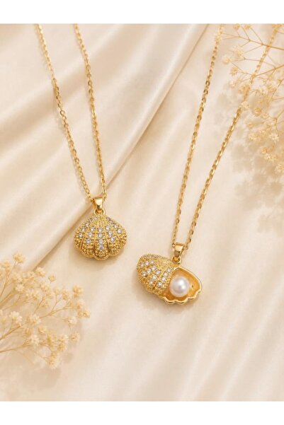 ELAS HOME Oyster Necklace with Pearls Gold