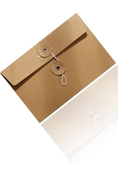Sweet seven 10 PCS Kraft Paper Envelopes with Button and String Closure - Vin...
