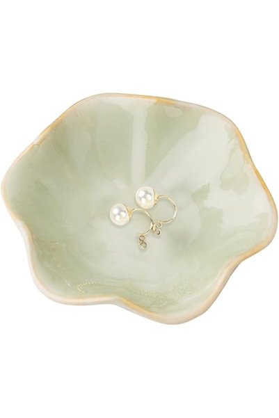 Binoster Ceramic Jewellery Bowl, Gifts for Women Leaf Jewellery for Her Jewel...
