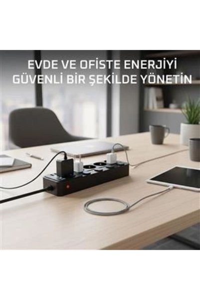 Generic Brand GLB-STL41414 مقبس كهربائي رباعي مع حماية من التيار الزائد، 2xus...