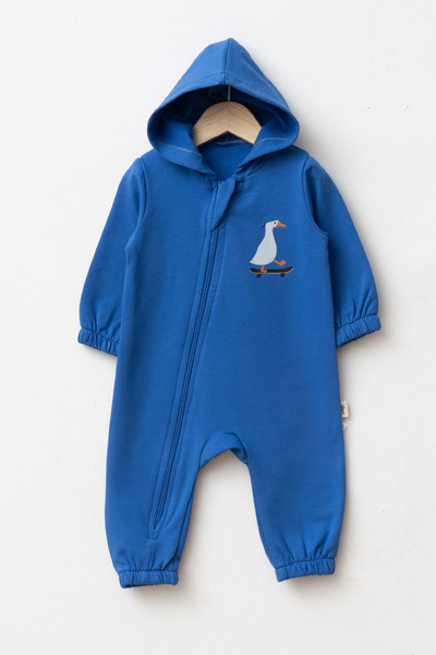 lilico 100% Cotton Hooded Duck Patterned Long Sleeve Baby Romper with Elastic...