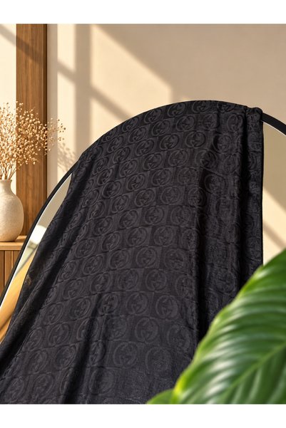 Avzen G Desen Cotton Jacquard Shawl Noya Series Black