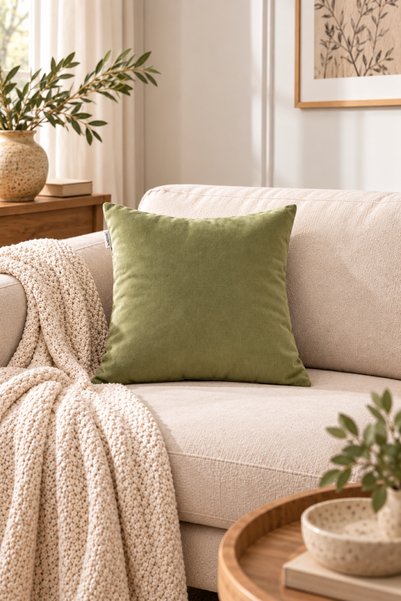 Modamina Luxurious Velvet Textured Solid Color Cushion Cover 42X42 cm |   1 Soft Textured Decorative Pillowcase