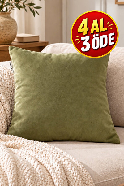 Modamina Lüks Kadife Dokulu Düz Renk Kırlent Kılıfı 42x42 cm | 1 Adet Yumuşak...