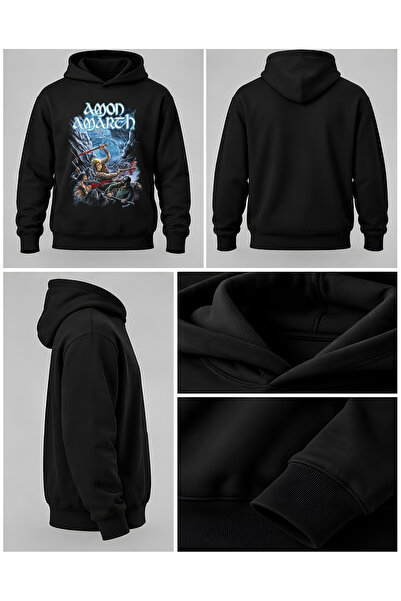 BUTSHIRT ‘Amon Amarth‘ Baskılı Unisex Kapüşonlu DAR Kesim Sweatshirt