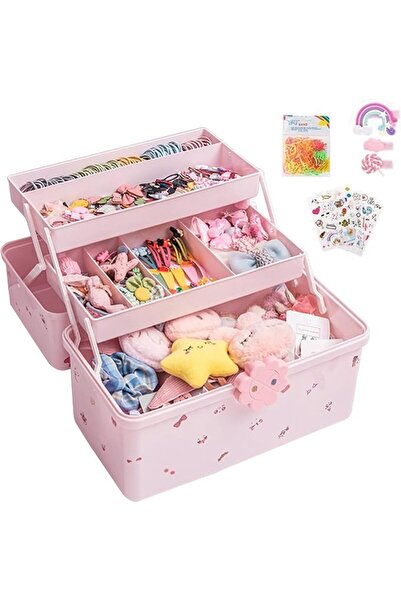 Generic Hair Accessories Storage Box Lightweight Waterproof 3-Layer Design