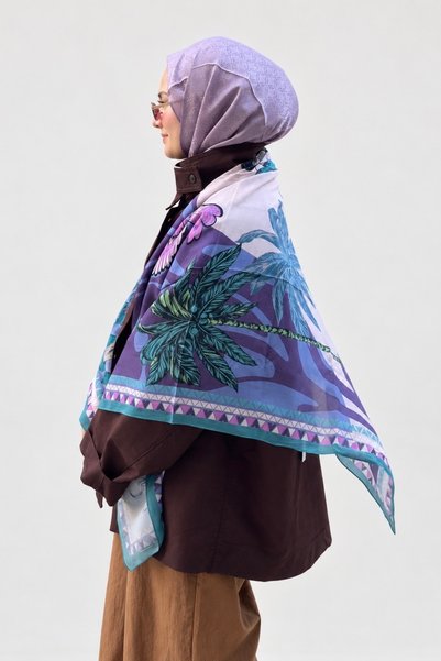 Belli Palm Tree Pattern Shoulder Shawl