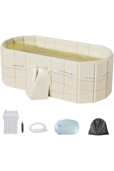LIWEGHT 120cm Portable Insulated Ice Bath Tub for Athletes & Adults, Inflatio...