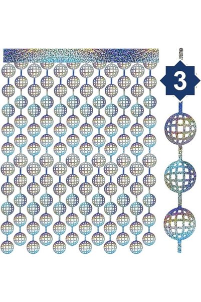 SWIUKPHE 3 عبوات ستارة رقائقية بتصميم كرة الديسكو، مقاس 9.8 × 6.6 قدم، خلفية ...