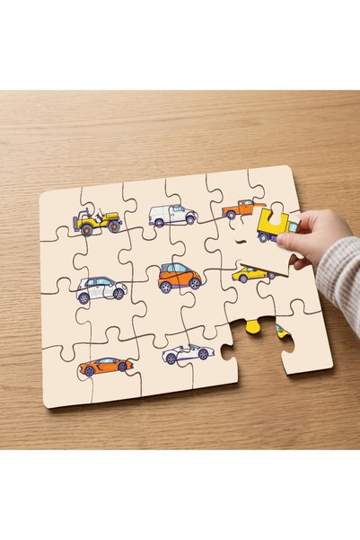 puntodizayn Object Concept - Cars Designed 24 Piece Wooden Children's Puzzle ...