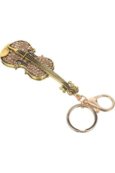 Baluue Stylish Glitter Violin Keychain Alloy Musical Instrument Pendant For B...