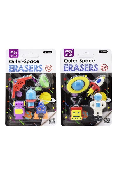 QIHAO Outer Space Astronaut Solar Pattern Erasers Set for School, Home & Office