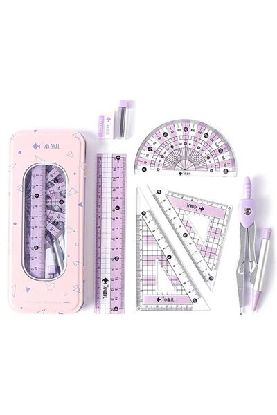 GENERAL Math Geometry Kit Set, Metal Compass Geometry Box 7 Pcs set, Purple M...