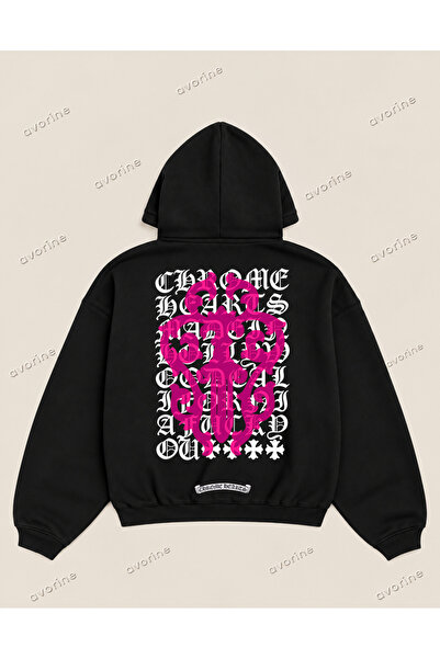 Moon Dancer Hanorac oversize cu imprimeu Chrome Hearts Eye Chart Dagger, 100%...
