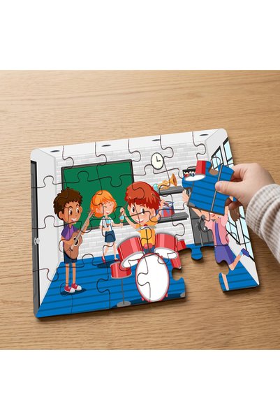 puntodizayn 24 Piece Wooden Children's Puzzle with Music and Stage Design Mpk...