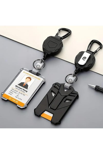 Retractable Badge Holders, Durable Badge Reel Key Chain, Tactical ID Card Hol...