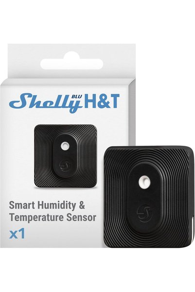Shelly Blu H&T siyah | Bluetooth kontrollü sıcaklık ve nem sensörü | su sıçramasına karşı korumalı v