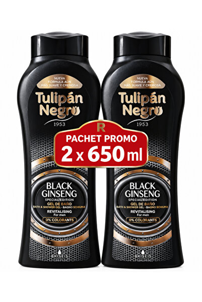 Tulipan Negro Pachet 2x650 ml Tulipán Negro Black Ginseng Gel de Duș pentru B...