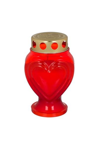 OEM Lumânare Decorativă roșie Inima cu Capac Ø9x15cm – creează rapid un ambie...
