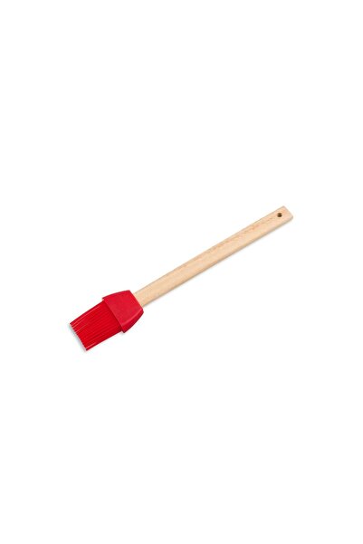 OEM Pensulă Silicon Roșu 23cm cu Mâner Lemn – Pentru Gătit, Uns și Glazurare ...