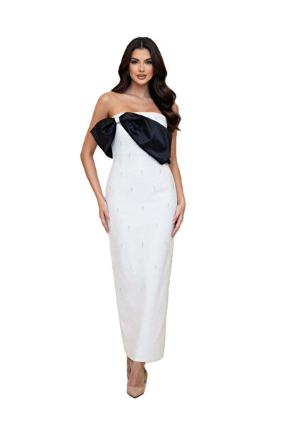 Bellissima Ivory Noir Bow Dress