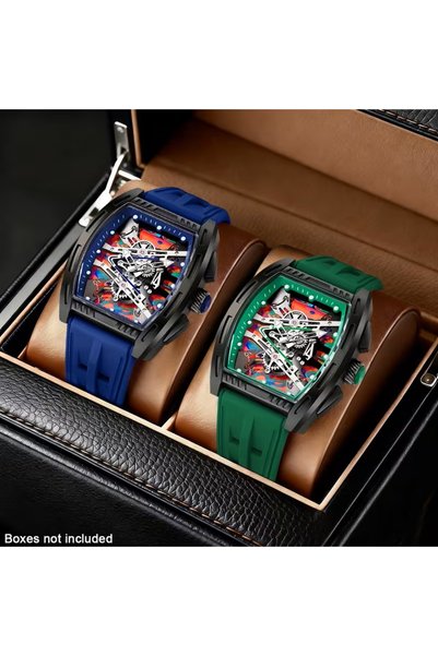 ViViRaSmi 2PC Luxury Style Tonneau Quartz Watch for Men and Teens – Industria...