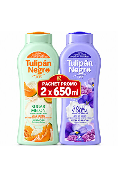 Tulipan Negro Pachet 2x650 ml Tulipán Negro Sugar Melon & Sweet Violeta, Gel ...