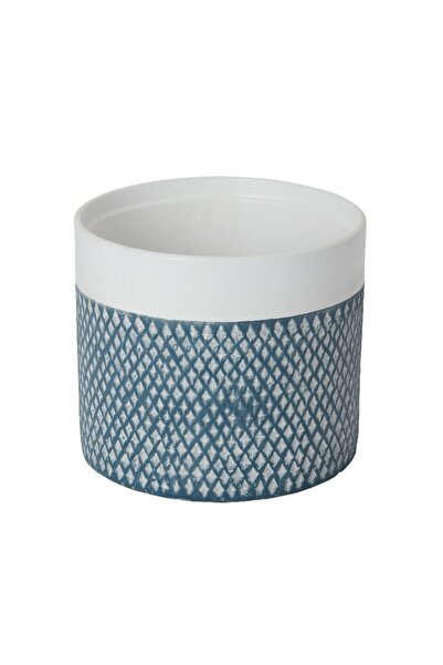 OEM GOODHOME γλάστρα, πήλινη, Δ 19.2 εκ., μπλε