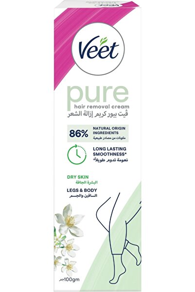 Veet Men كريم فيت سيلكي فريش لإزالة الشعر للجسم والساقين للبشرة الجافة، مع زب...