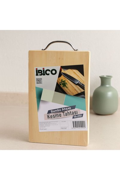 Ethab Ticaret Glb-Stl41414 Bamboo Cutting Board 18X28X1.7 cm - with Metal Handle